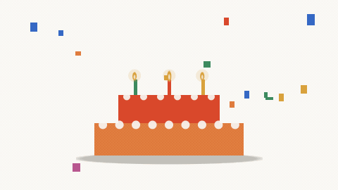 Birthday cake with candles